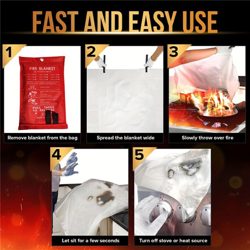 B48B-8PCS Coperta antincendio  - Fire Blanket Kitchen recensione e prezzo
